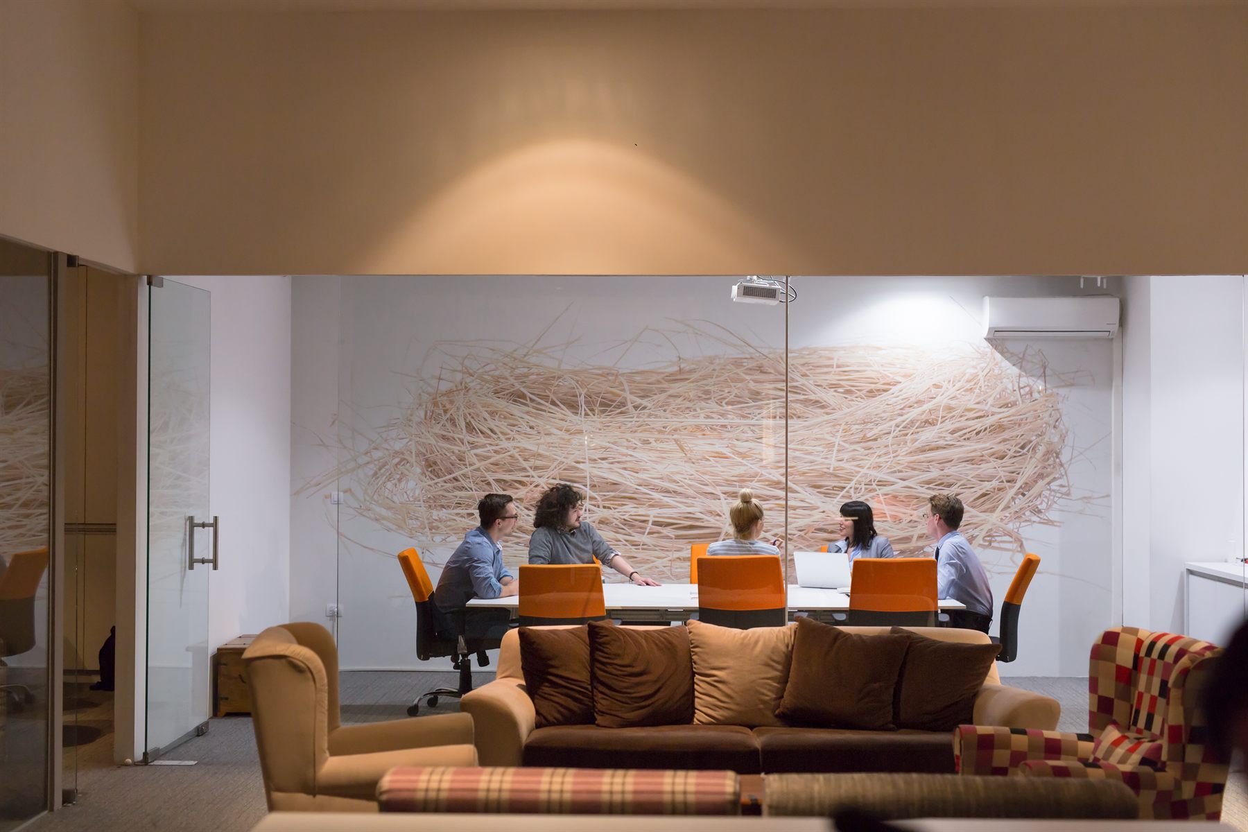 Executives in a strategy roundtable